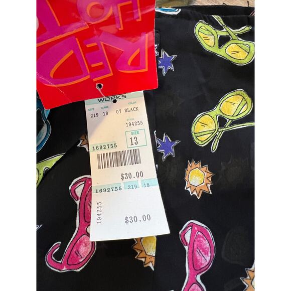 Vintage 80s sunglasses print pleated mini skirt - Picture 5 of 5